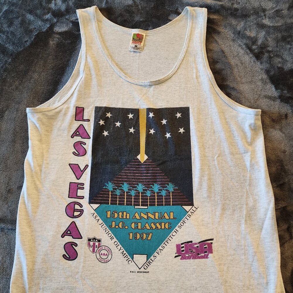 Vintage Tank Top - 1993 Las Vegas Women's Fast Pitch Softball JO